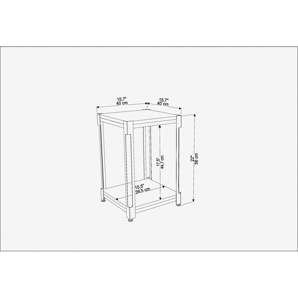 Decorotika Zenas Single Shelf White Marble Effect and Gold Metal Industrial Nightstand Image 5