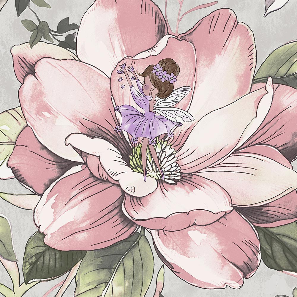 Holden Decor Floral Fairies Grey Wallpaper Image 3