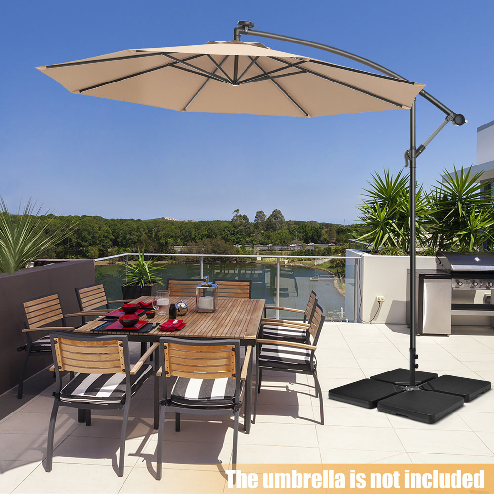 Costway Portable Square Outdoor Umbrella Base with Handle 4 Piece Image 8