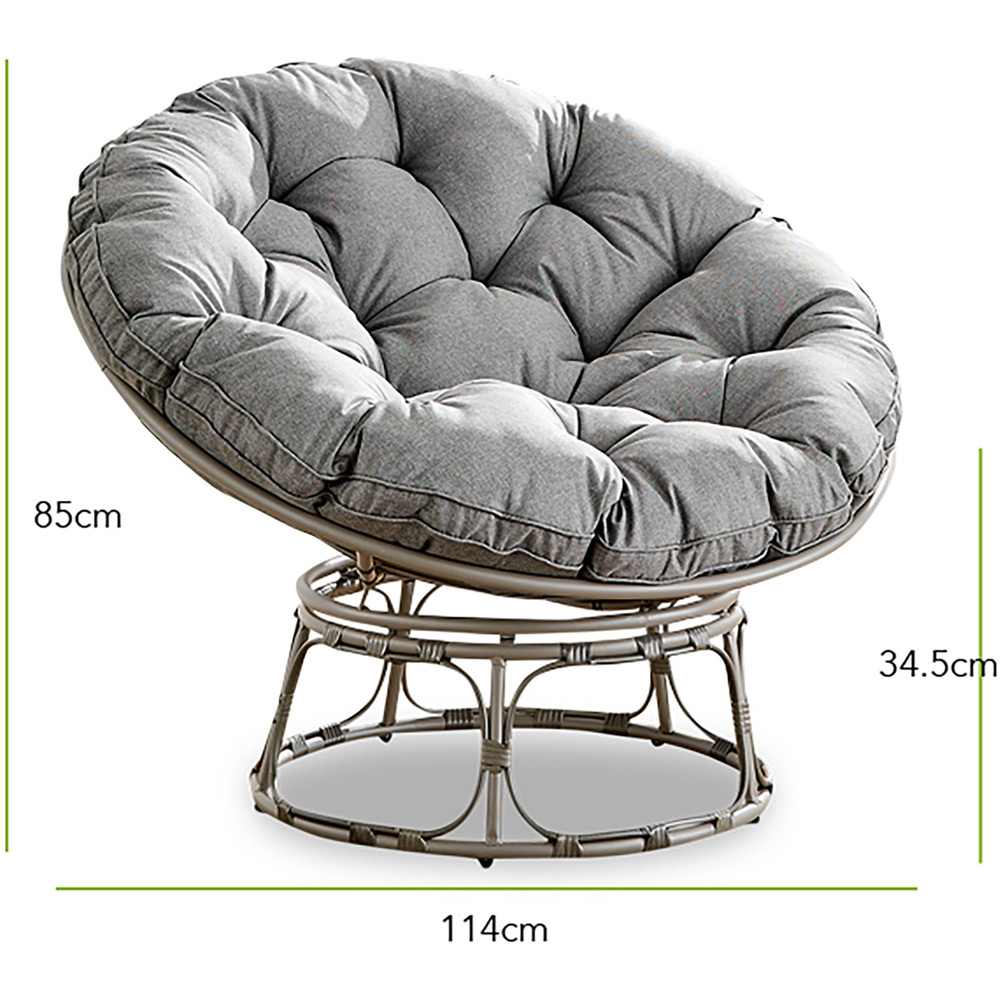 Furniturebox Luno Textured Grey Rattan Garden Chair with Cushion Image 9