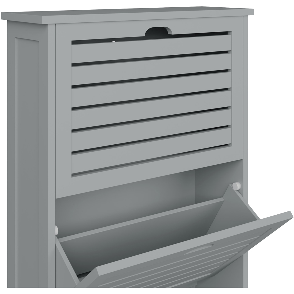 GFW Bergen Grey 3 Tier Shoe Cabinet Image 5