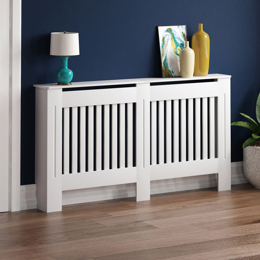 Vida Designs Chelsea White Radiator Cover Large Image 2