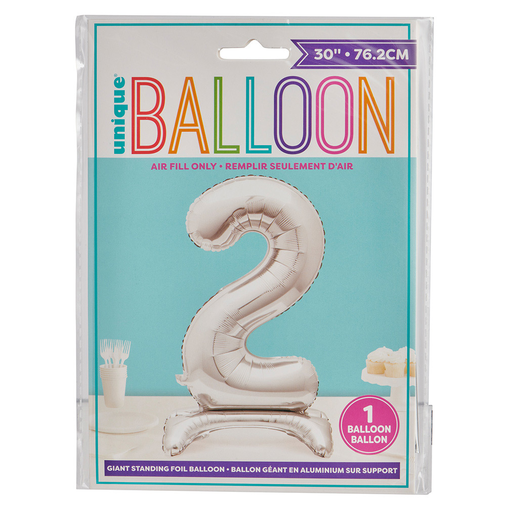 Wilko 30inch 2 Silver Foil Air Filled Balloon Image 2