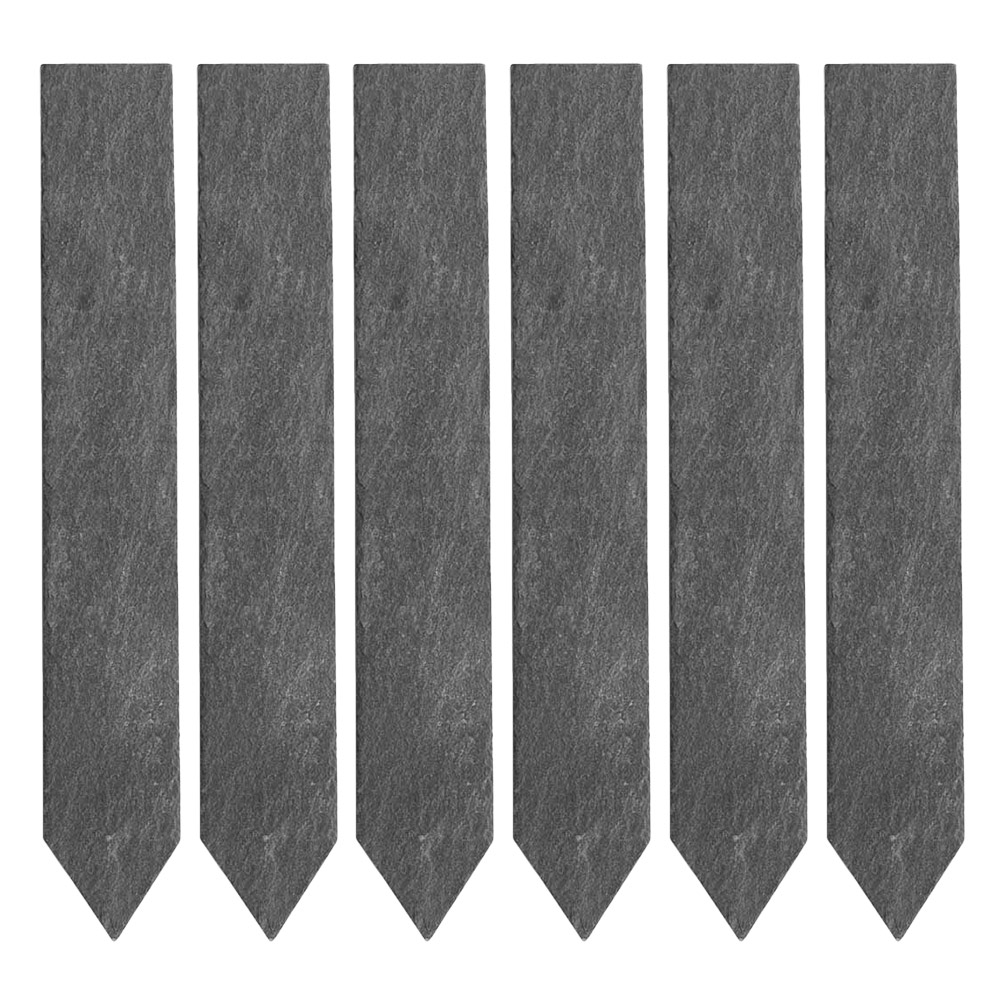 Wilko 6 Pack Slate Stake Plant Tags Image 1