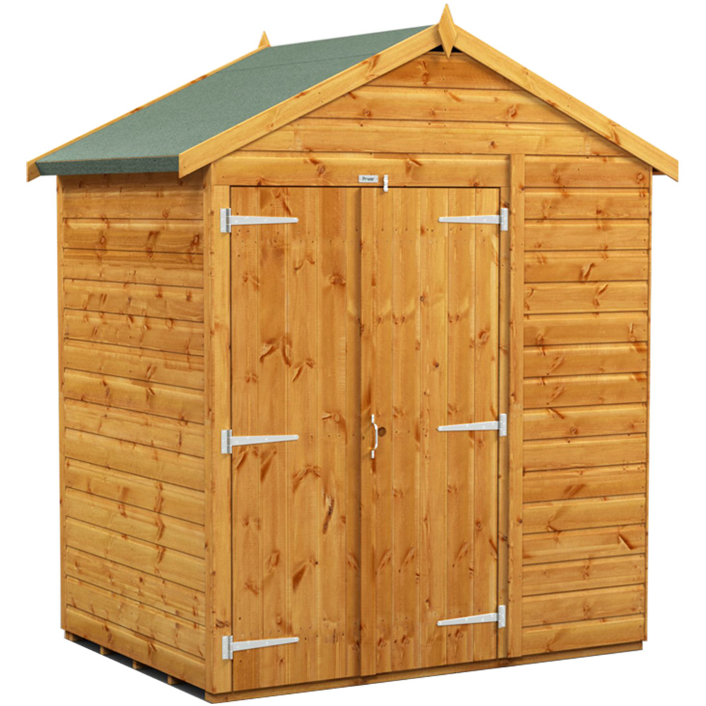 Power Sheds 4 x 6ft Double Door Apex Wooden Shed Image 1