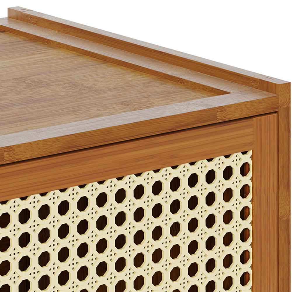 Living and Home 2 Rattan Door Brown Bamboo Bookcase Image 6