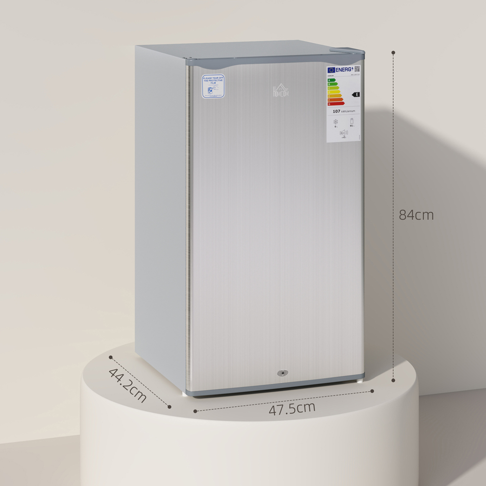 HOMCOM 800-129V73GY Grey 91L Freestanding Under Counter Fridge Image 9