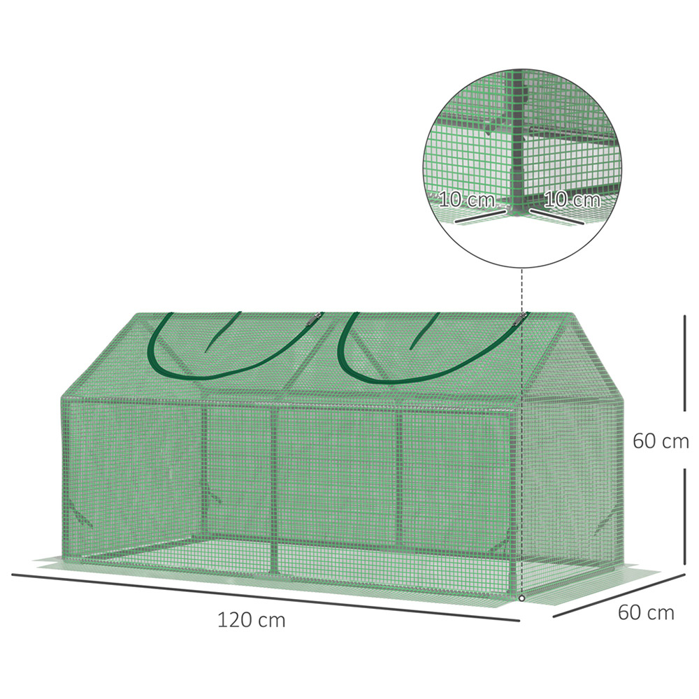 Outsunny Green PE 2 x 4ft Mini Greenhouse Image 5