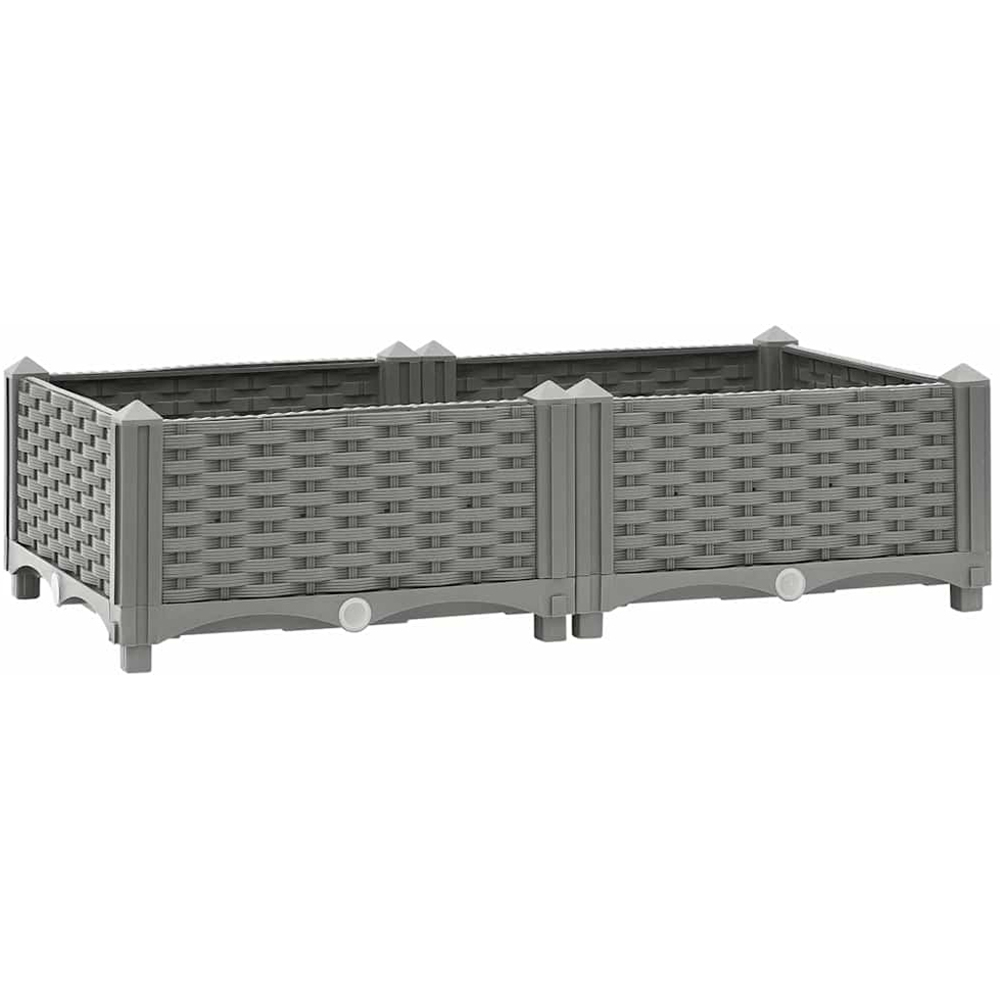 vidaXL Grey Polypropylene Raised Garden Bed 80 x 40 x 23cm Image 1