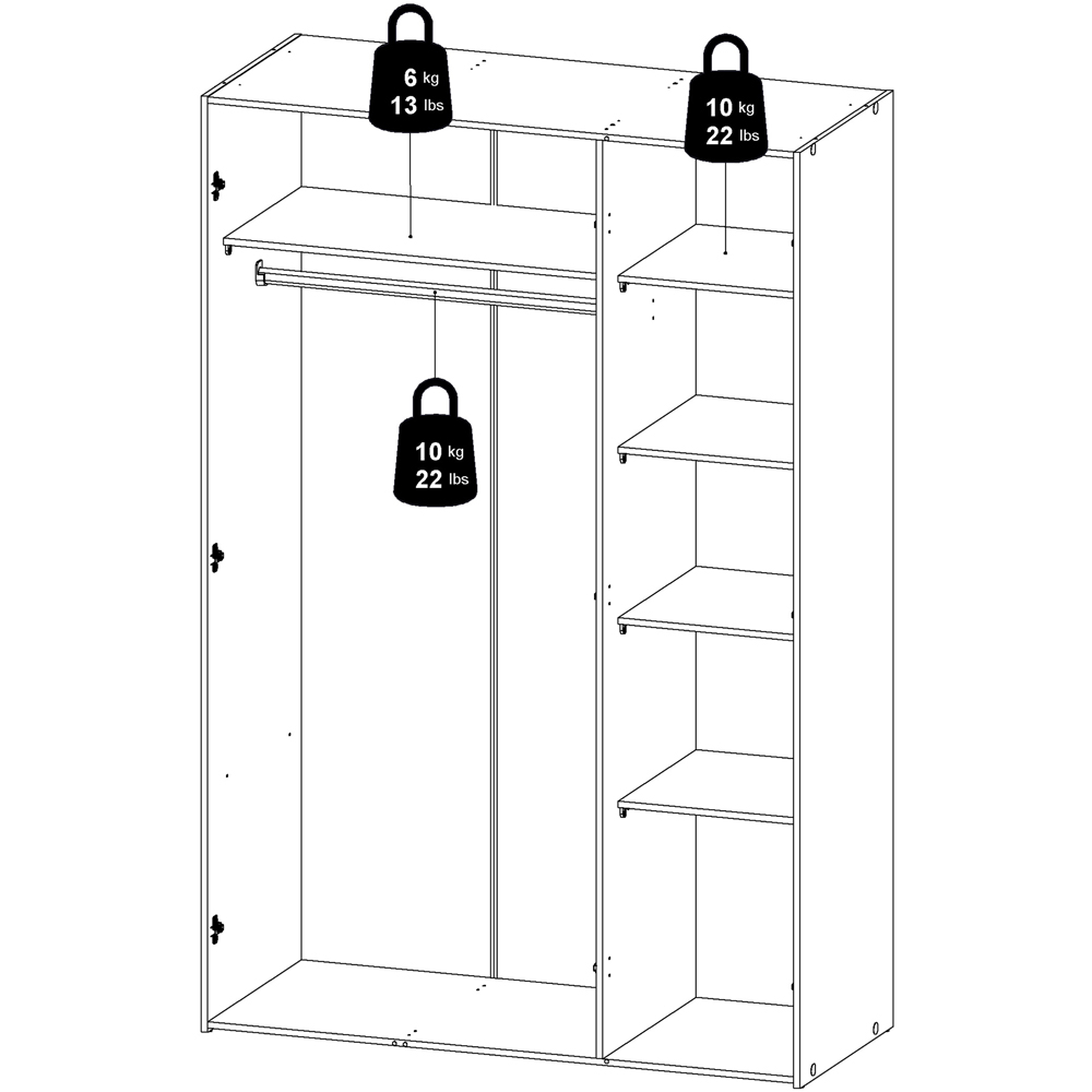 Florence Space 3 Door White Wardrobe Image 9