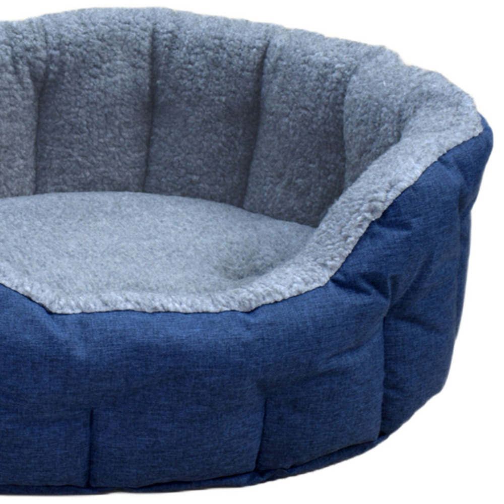 P&L Small Navy Premium Bolster Dog Bed Image 4