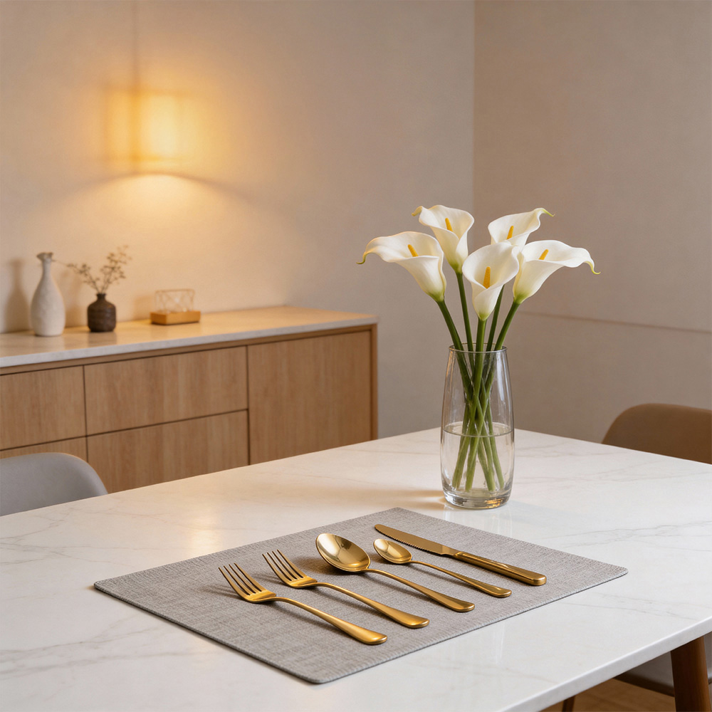 Living and Home 40 Piece Gold Stainless Steel Cutlery Set Image 2