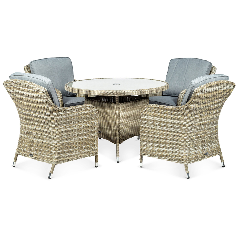 Royalcraft Wentworth Rattan 4 Seater Round Imperial Dining Set Image 3