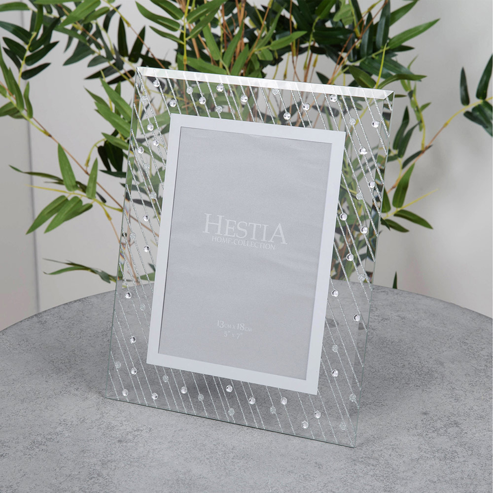 Hestia Glass Raindrop Design Photo Frame 5 x 7inch Image 2