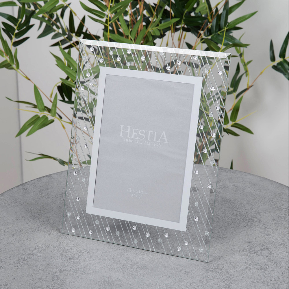 Hestia Glass Raindrop Design Photo Frame 5 x 7inch Image 2