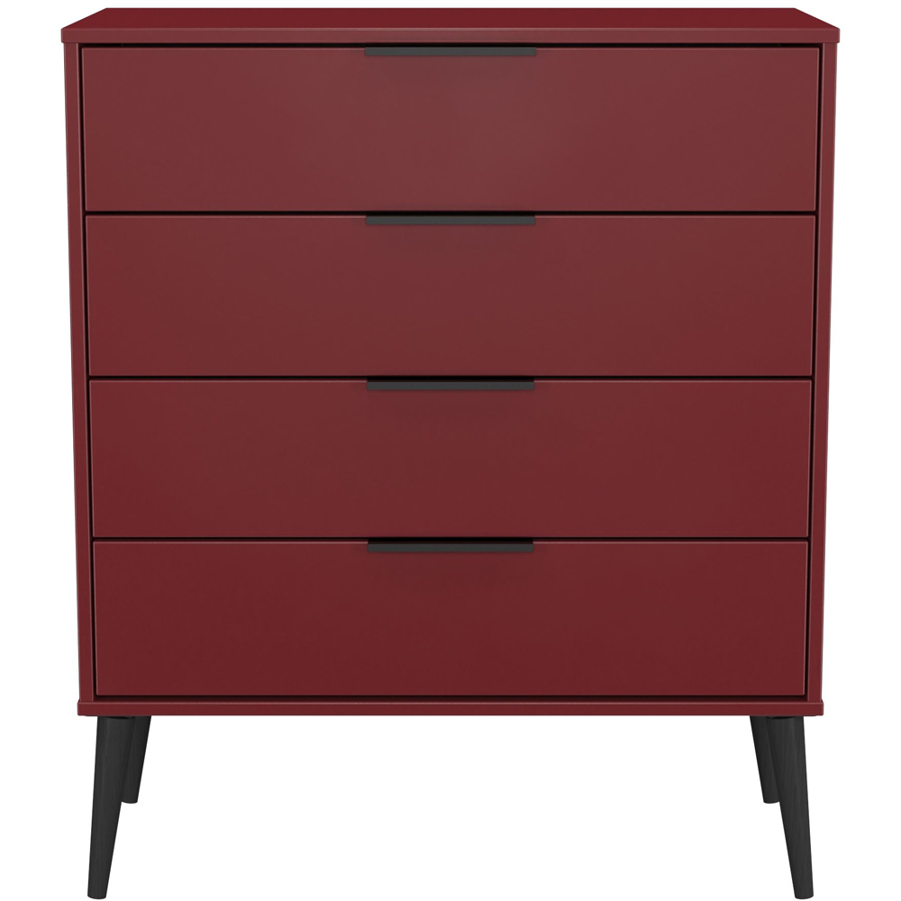 Crowndale Hong Kong 4 Drawer Red Matt Chest of Drawers Ready Assembled Image 2