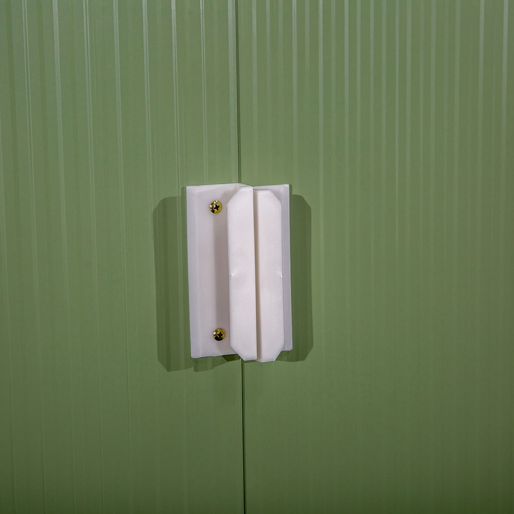Outsunny 9 x 6ft Light Green Corrugated Steel Apex Garden Shed Image 3