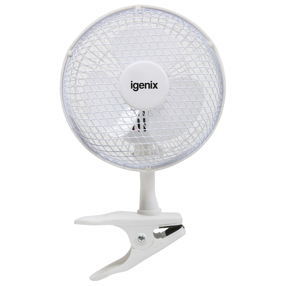 Igenix White Clip Fan 6 inch Image 1
