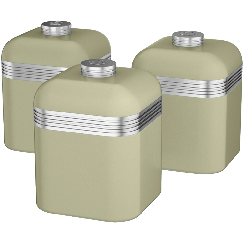 Swan Retro 3 Piece Green Canisters Image 1