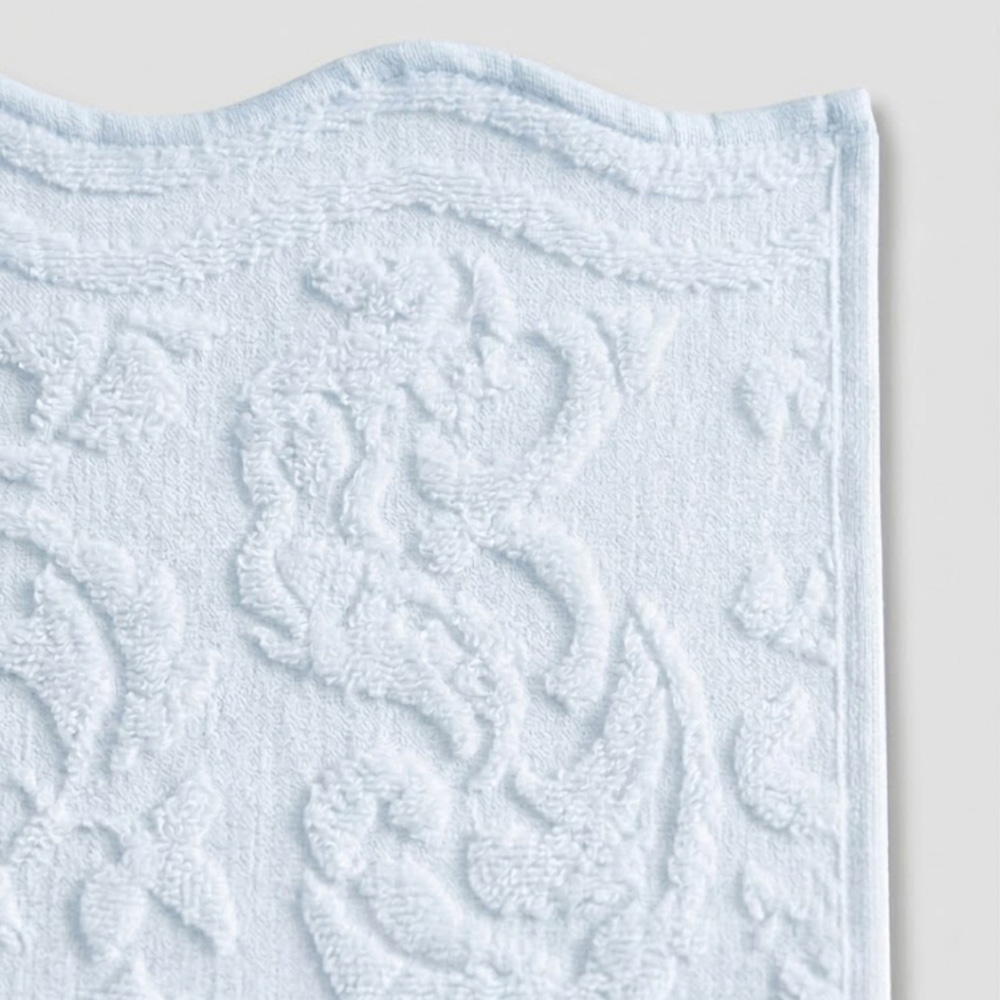 Allure Bath Fashions Gracie Baby Blue Floral Jacquard Scalloped Hand Towel 50 x 85cm 2 Pack Image 5