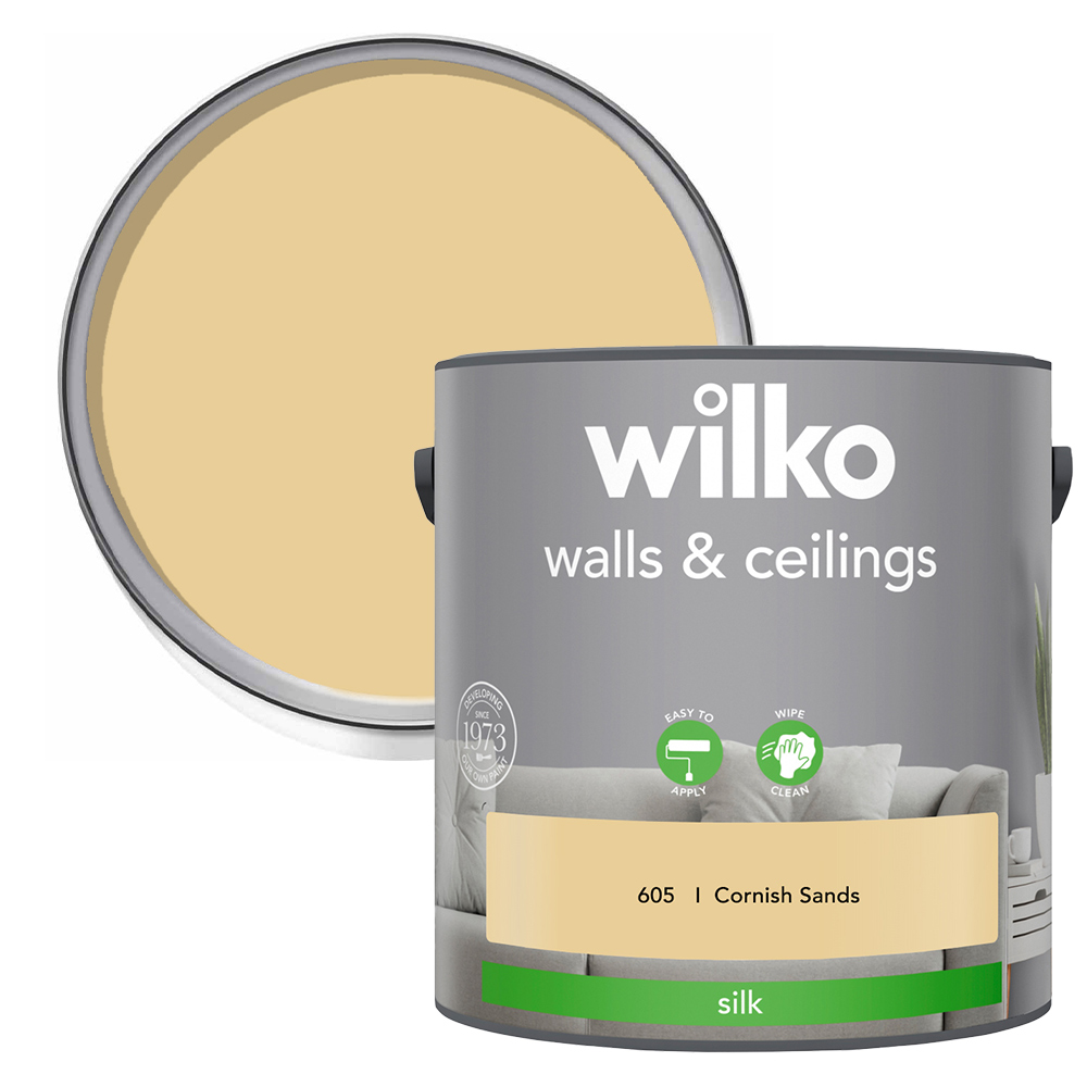 Wilko Walls & Ceilings Cornish Sands Silk Emulsion Paint 2.5L Image 1