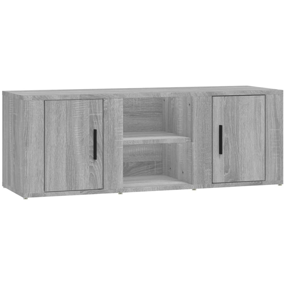 vidaXL 2 Door 2 Shelf Grey Sonoma TV Cabinet Image 2