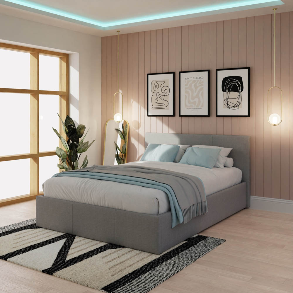 GFW Double Grey Side Lift Ottoman Bed Image 4
