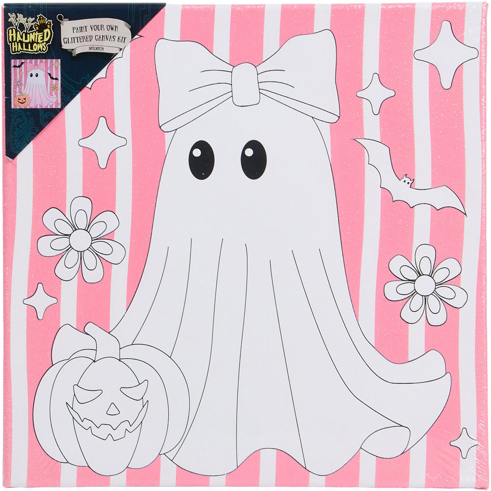 Paint Your Own Halloween Glittered Canvas Image 4