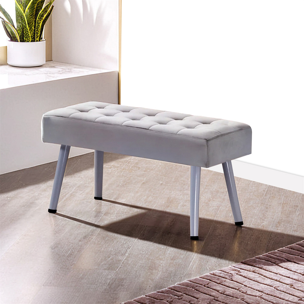 Kosy Koala 4 Seater Dining Set with Bench Oak Effect and Grey Velvet Image 2