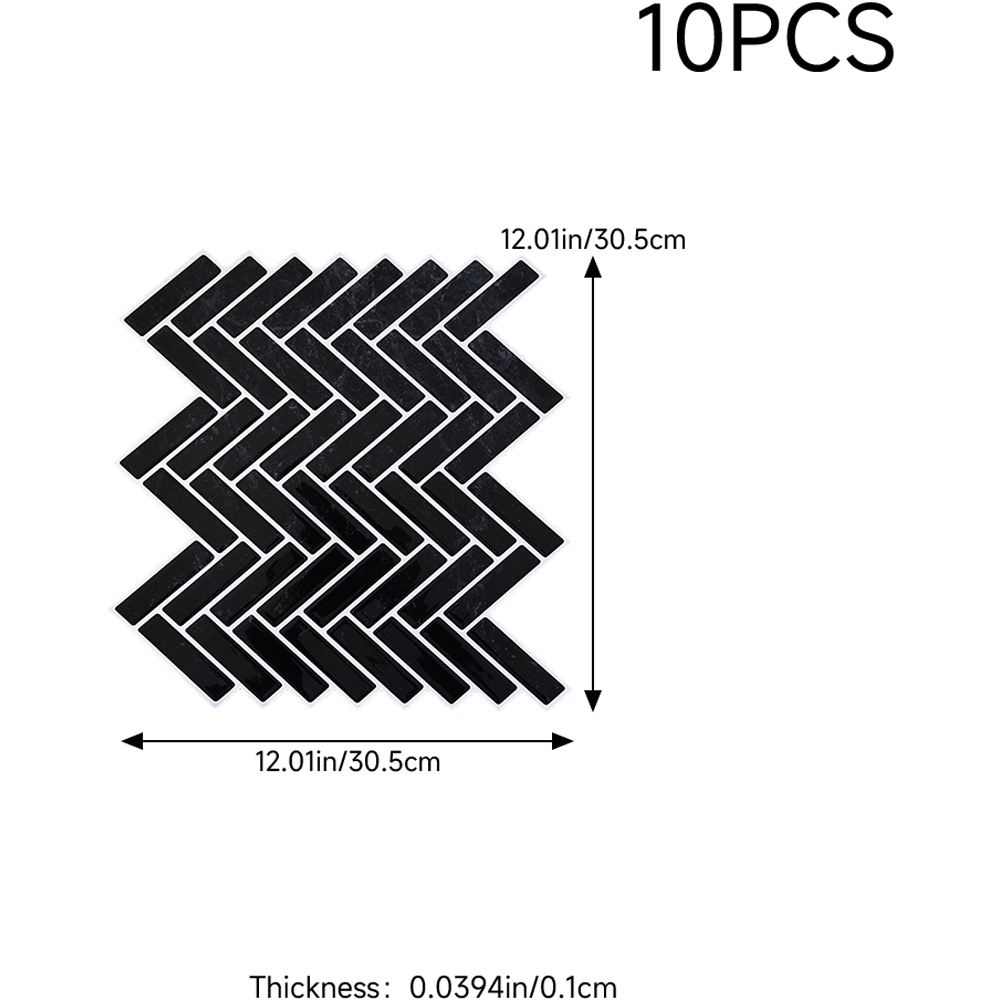 Living and Home Black and White Self Adhesive Wall Sticker 10 Pack Image 9