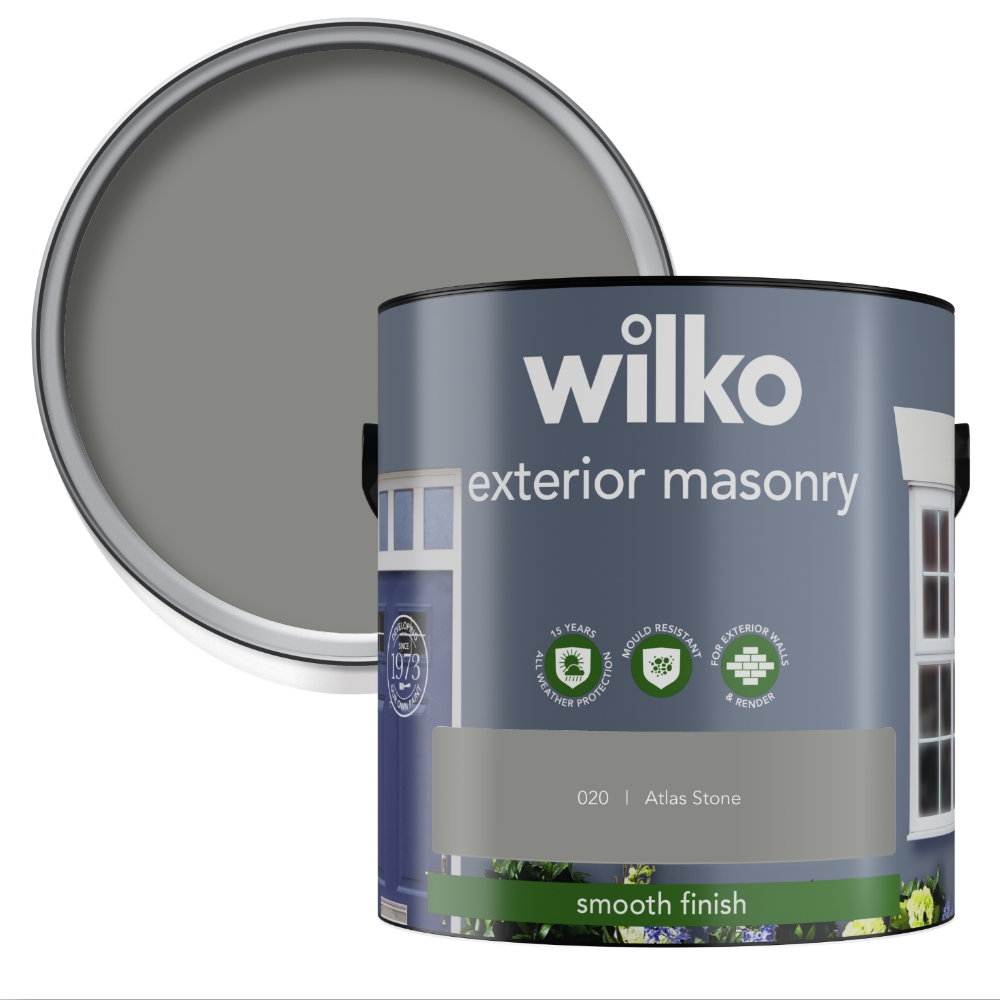 Wilko Atlas Stone Smooth Finish Masonry Paint 2.5L Image 1