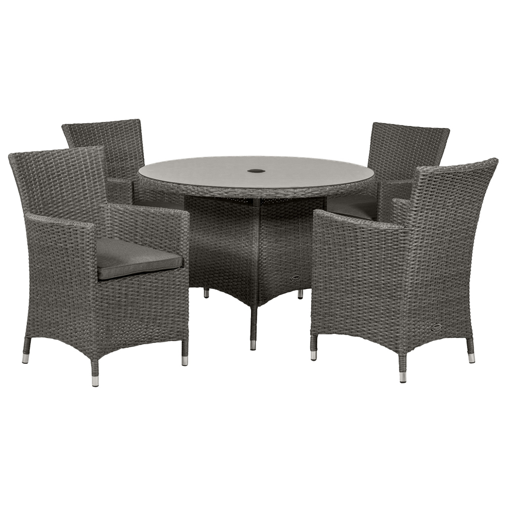 Royalcraft Paris 4 Seater Carver Round Dining Set Grey Image 3