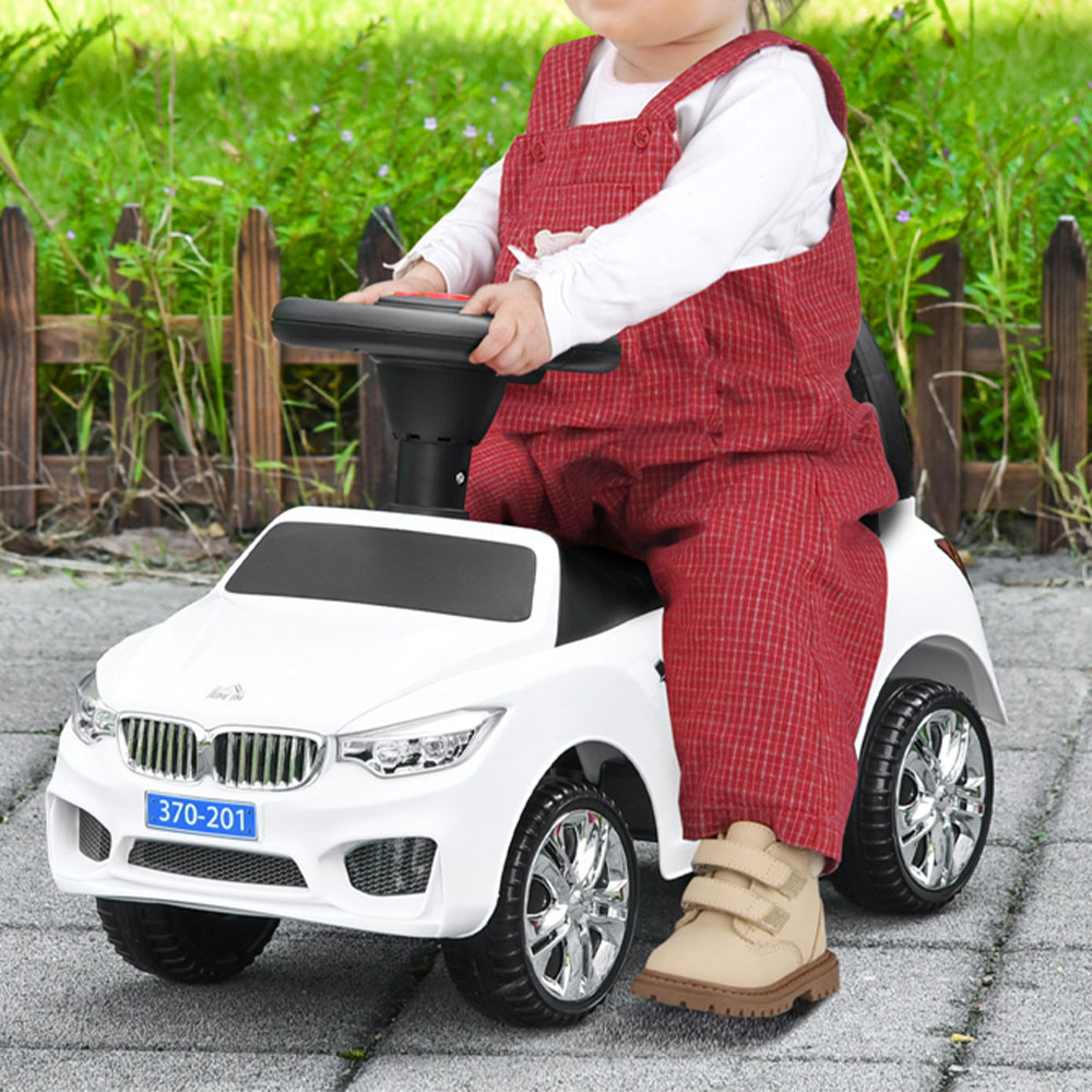 HOMCOM Kids White Foot-To-Floor Sliding Car 18-36 Months Image 2