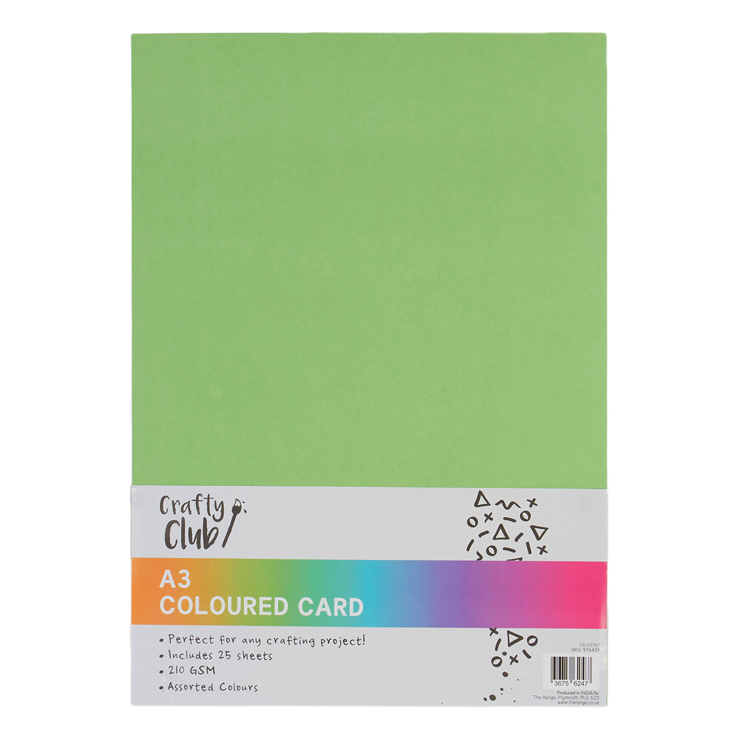 Single Crafty Club A3 Coloured Cards 25 Pack in Assorted styles Image 3