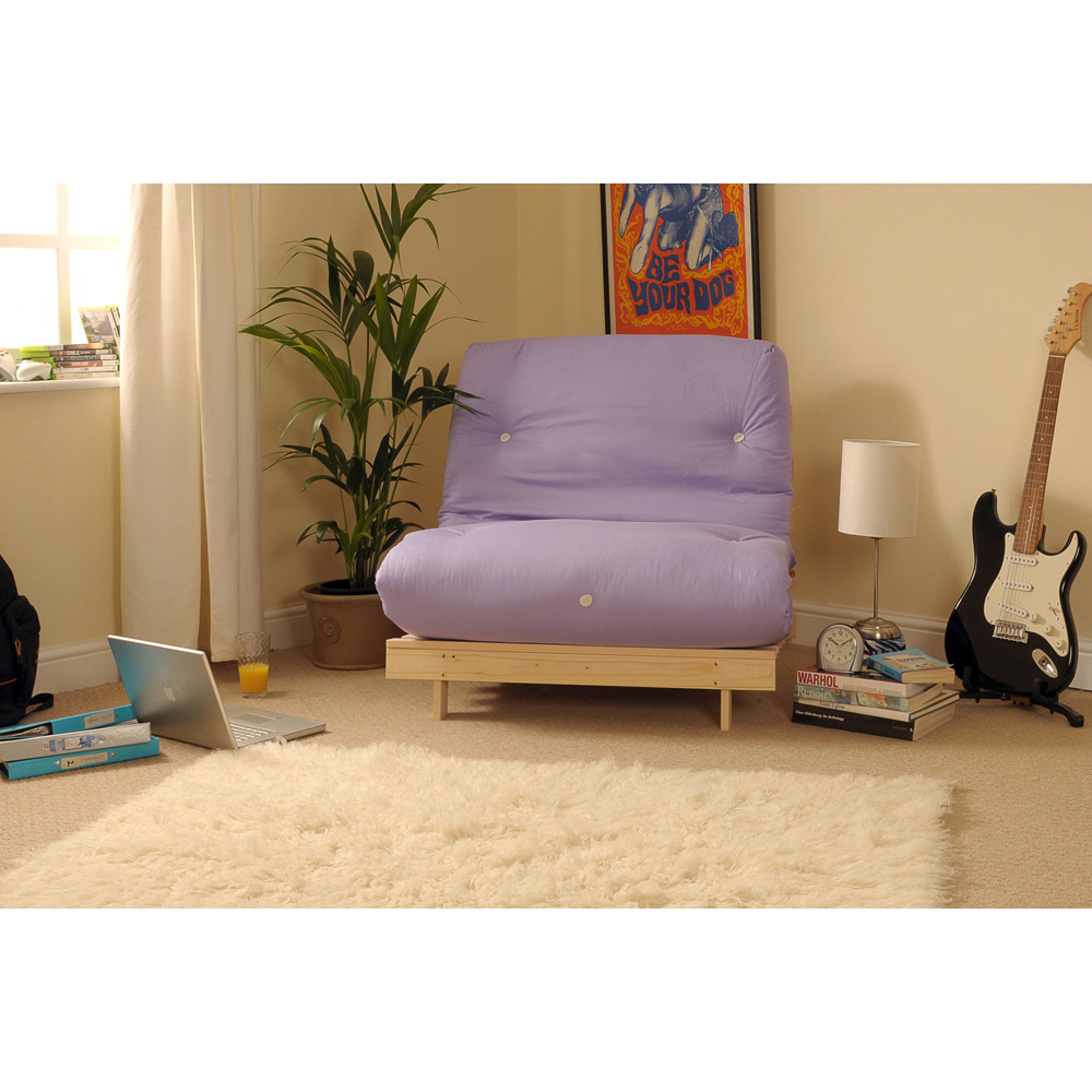 Brooklyn Luxury Small Double Sleeper Lilac Futon Base and Mattress Image 3