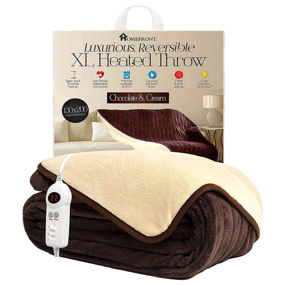 Homefront Brown Reversible Electric Throw Image 6