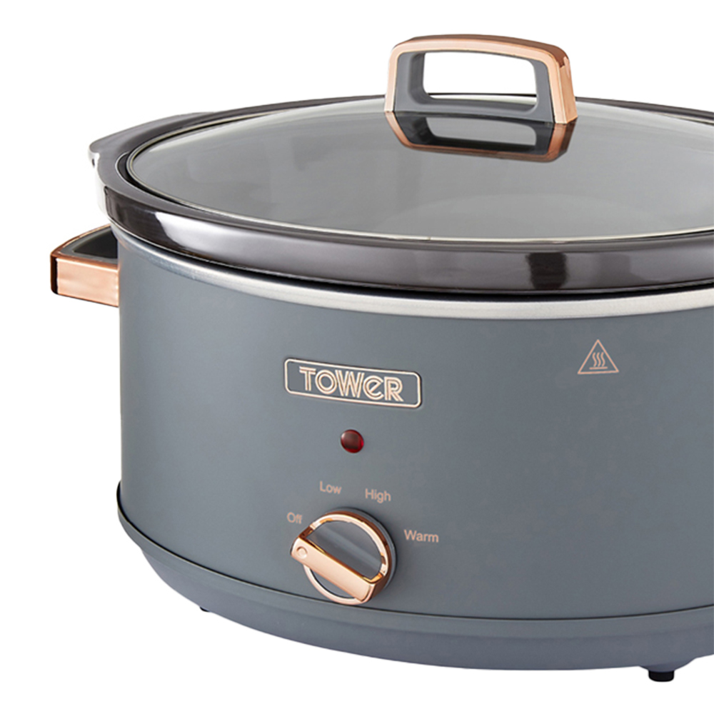 Tower T16043GRY Cavaletto Grey and Rose Gold Slow Cooker 6.5L Image 2