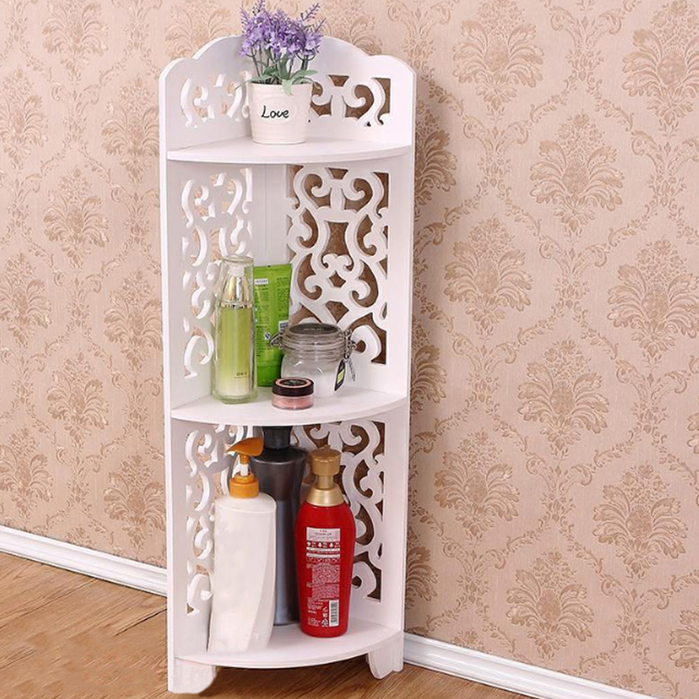 Living And Home WH0774 White MDF Multi-Tier Corner Storage Rack Image 8