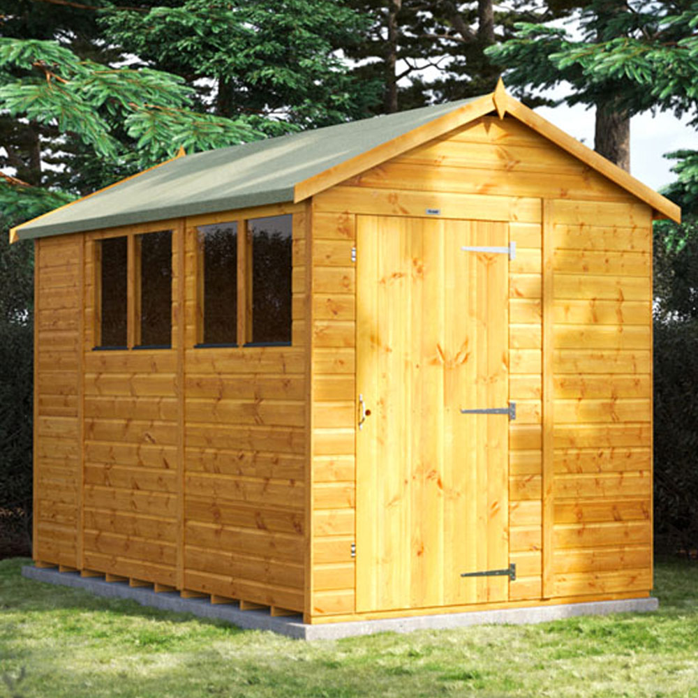 Power Sheds 10 x 6ft Apex Wooden Shed with Window Image 2