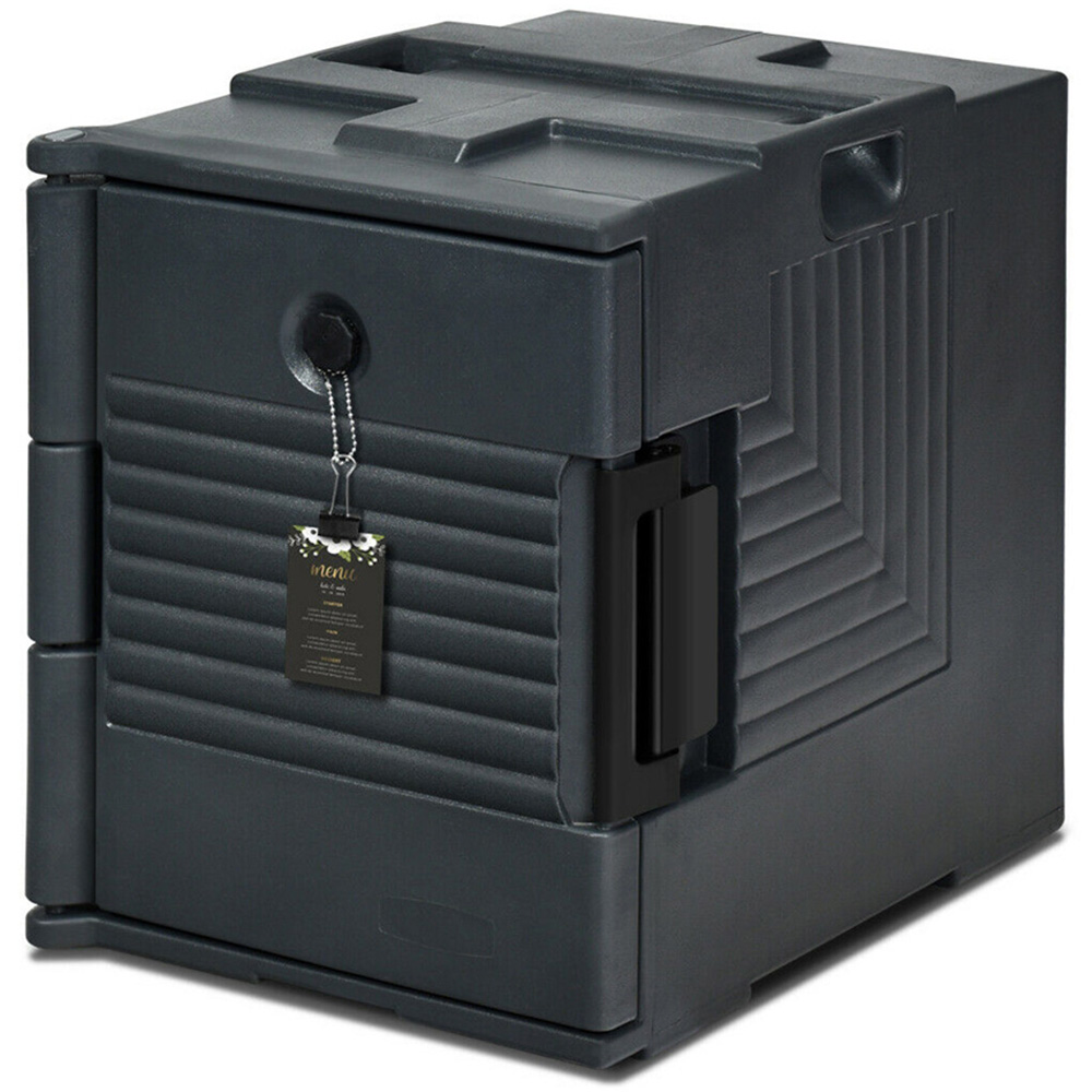 Costway Grey Front-Loading Insulated Food Pan Carrier Image 1