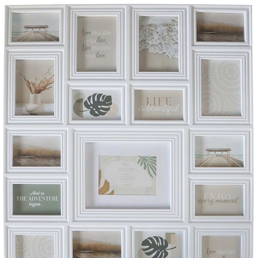 Cannes Ridged 21 Aperture Frame - White Image 4
