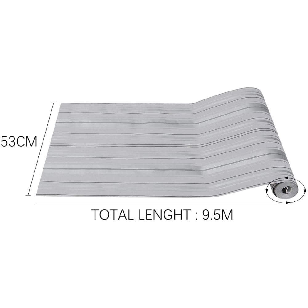 Living and Home Stripe Metallic Silver and Grey Wallpaper Image 8