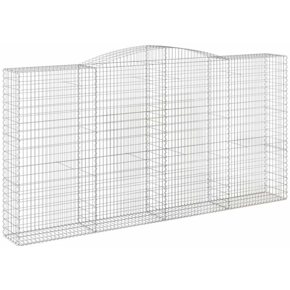 vidaXL Silver Galvanised Iron Arched Gabion Basket 400 x 50 x 200/220cm 10 Pack Image 1