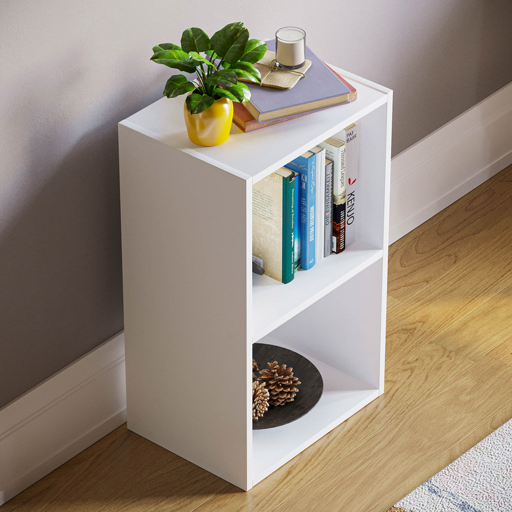 Vida Designs Oxford 2 Shelf White Cube Bookcase Image 4