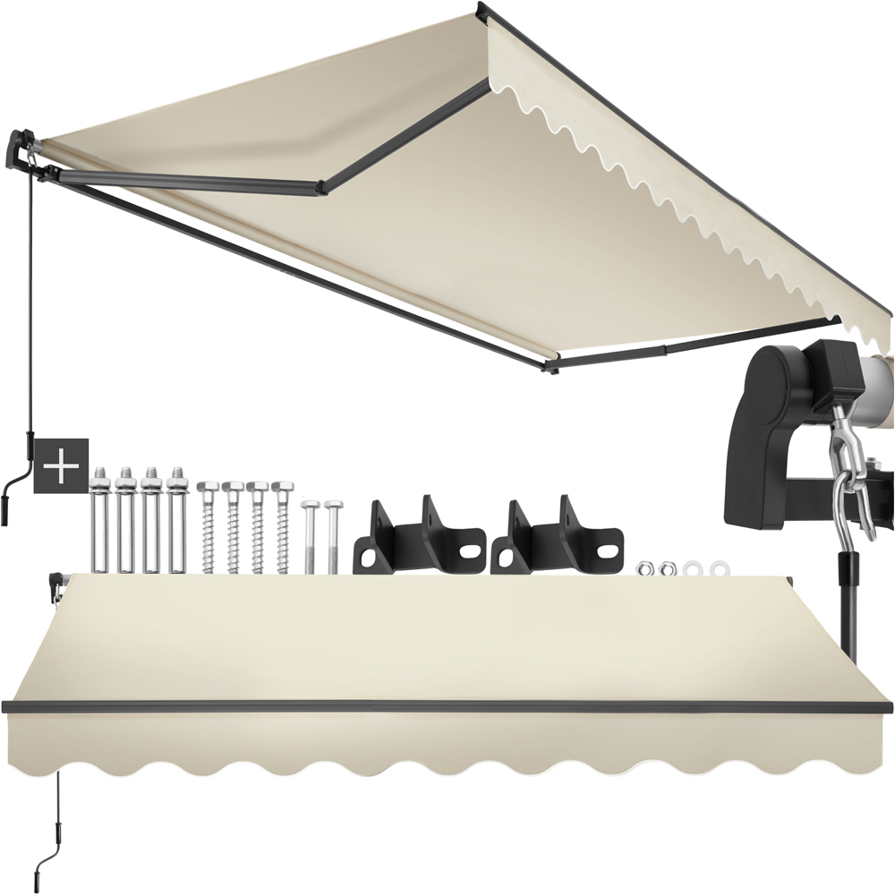 tectake Ornella Beige Retractable Awning 3 x 2.5m Image 2