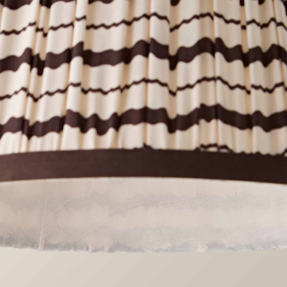 ValueLights Wickham Chocolate Brown and Cream Stripe Print Taper Easy-Fit Ceiling Lamp Shade 28cm Image 5
