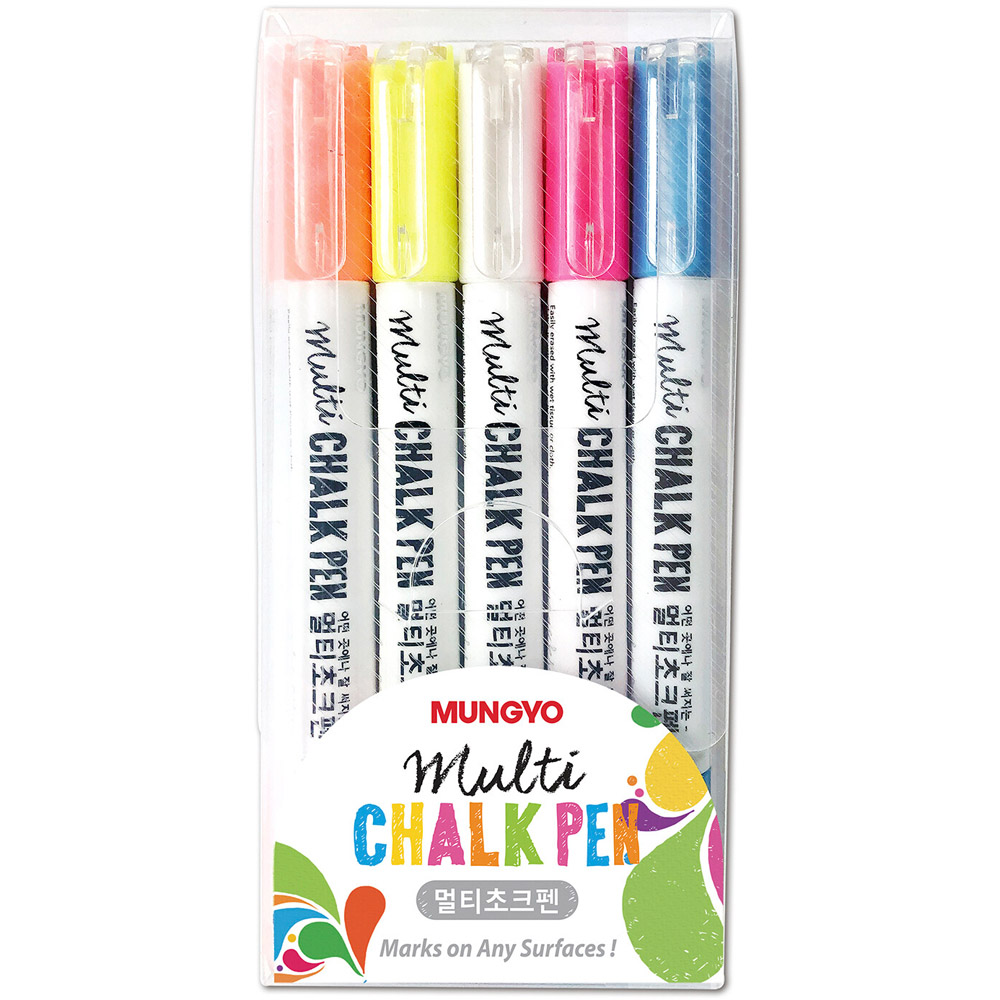 Mungyo Colourful Chalk Pen 5 Pack Image 1