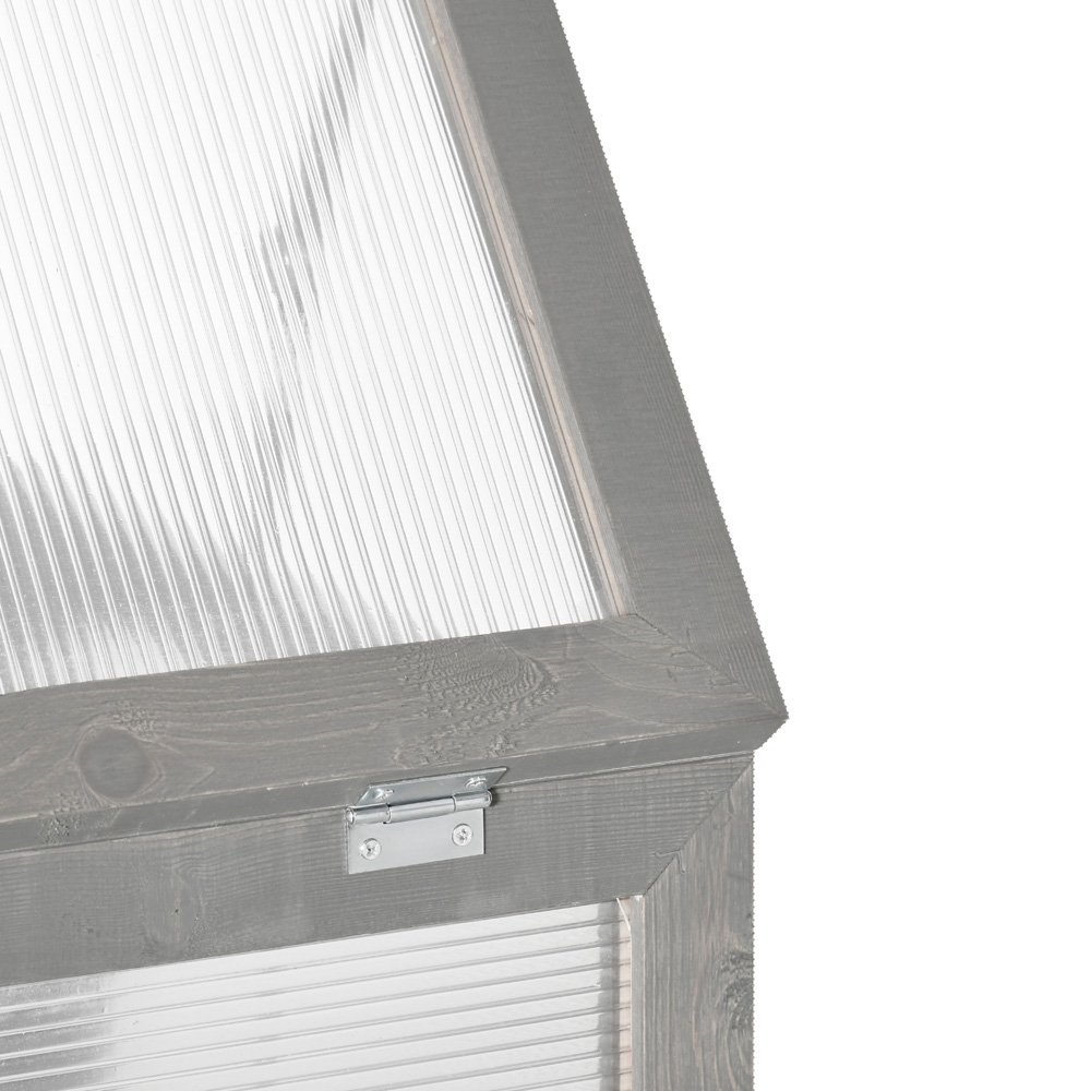 Outsunny 3-Tier Dark Grey Wooden Polycarbonate Cold Frame Image 3