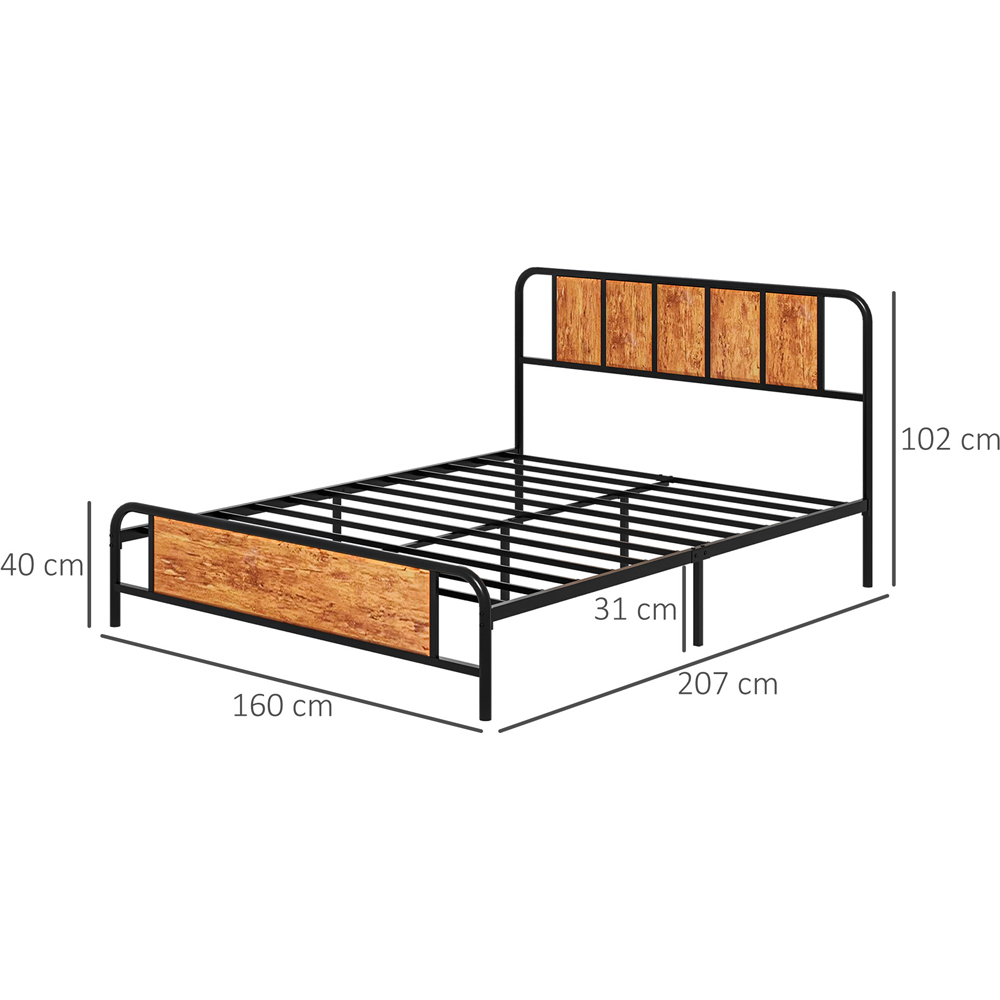 Portland King Size Rustic Brown Steel Bed Frame Image 7