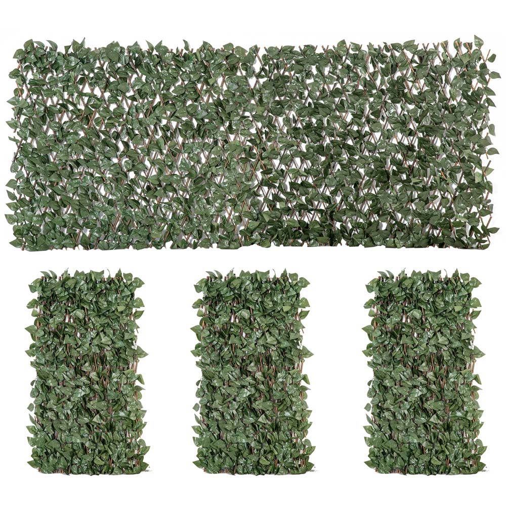 Outsunny 4 Pcs Expanding Trellis Fence Image 2